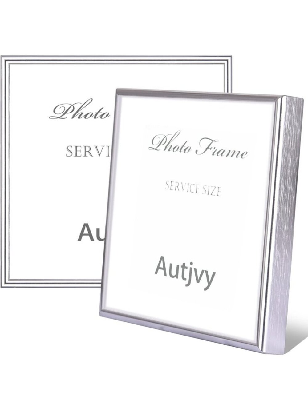 Set of 2 Silver Aluminum 3x3 Picture Frames with HD Glass - Modern Home Decor